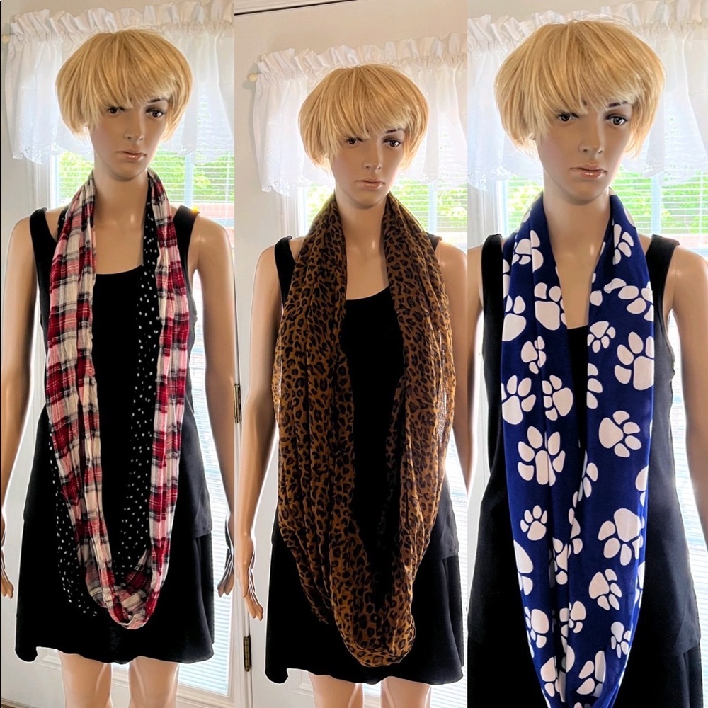 Lot of 3 Infinity Scarfs